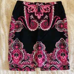 CYNTHIA ROWLEY paisley print pencil skirt